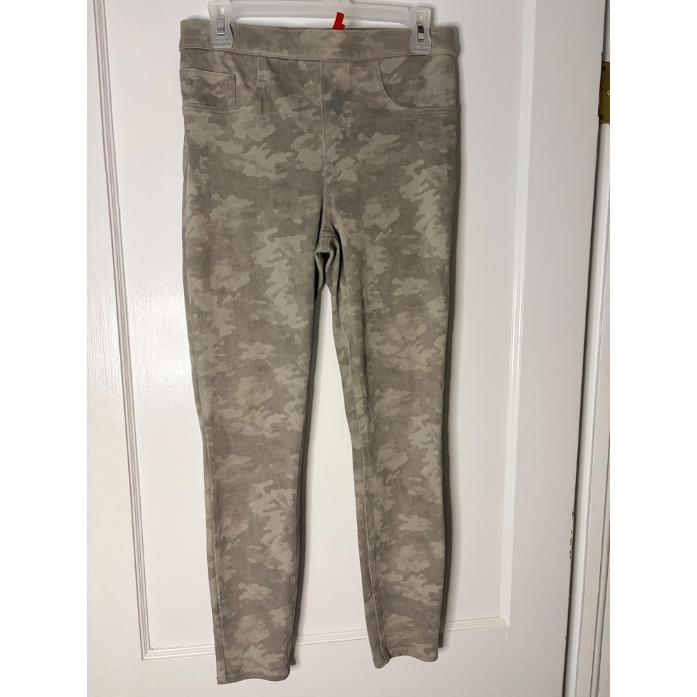 Spanx Jean-ish Camo Leggings green Taupe Camouflage Skinny Pants Size Medium